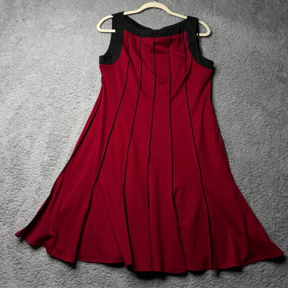 Vintage Studio 1 Petite Dress Women's 14P Red and Black Sleeveless Mini - Picture 1 of 7